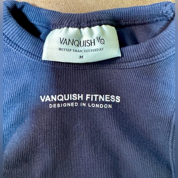 VANQUISH FITNESS | DENIM BLUE | REJUVENATE CROPPED TANK TOP | WOMEN'S SIZE M - Picture 3 of 5